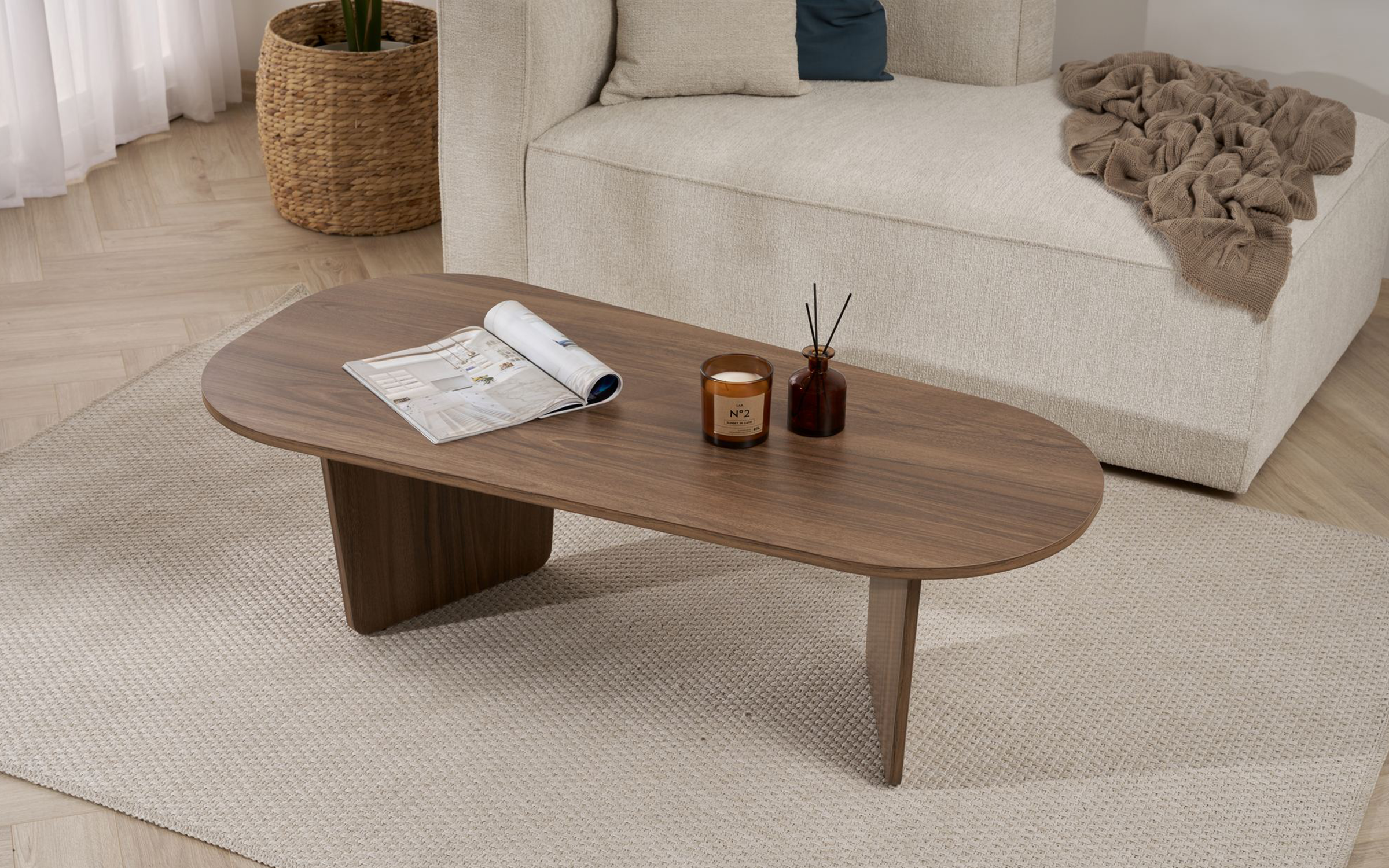 Masuta de cafea Ovalis, nuc  5